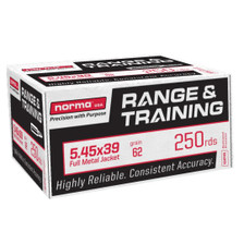Norma 5.45x39mm Ammunition Range & Training NORMA602608011 62 Grain Full Metal Jacket 250 Rounds