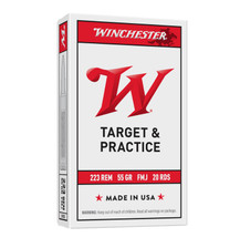 Winchester 223 Rem Ammunition Target & Practice W223K 55 Grain Full Metal Jacket 20 Rounds