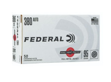 Federal 380 Auto Ammunition Range Target Practice RTP38095 95 Grain full Metal Jacket 50 Rounds