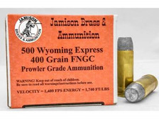 Jamison 500 Wyoming Express Ammunition 400 Grain Flat Nose 20 rounds