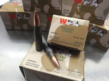 Wolf 308 Win Ammunition Military Classic WMC308FMJ145 145 Grain Bi-Metal Full Metal Jacket 20 Rounds