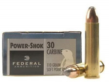 Federal 30 Carbine Ammunition Power-Shok F30CA 110 Grain Soft Point 20 rounds