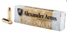 Alexander 50 Beowulf Ammunition 335 Grain Flat Point Full Metal Jacket 20 rounds