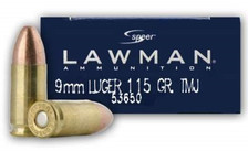 CCI 9mm Luger Ammunition Lawman 53650 115 Grain Full Metal Jacket Case of 1000 Rounds