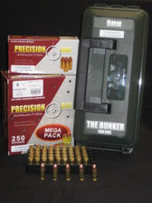 Precision One 9mm Ammunition REMAN Competition 124 Grain Full Metal Jacket 250 rounds