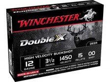 Winchester 12 Gauge Ammunition Double X SB12L00 3-1/2" Copper Plated 00 Buckshot 15 Pellets 1450fps 5 rounds