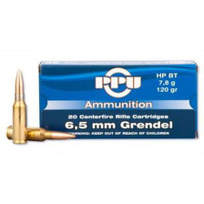 Prvi PPU 6.5 Grendel Ammunition PP631 120 Grain Hollow Point Boat Tail 20 Rounds