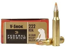 Federal 222 Rem Premium P222C 40 gr Nosler Ballistic Tip 20 rounds