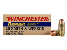 Winchester 40 S&W Ranger Reduced Lead Q4356 180 gr FMJ CASE 500 rounds