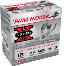 Winchester 12 Gauge Xpert High Velocity Steel Shot Ammunition WEX12H3 2-3/4" 1-1/8oz #3 Shot 1400fps CASE 250 rounds