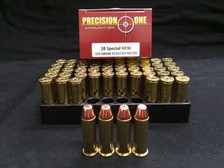Precision One 38 Special Ammunition Reduced Recoil 125 Grain Full Metal Jacket 50 rounds