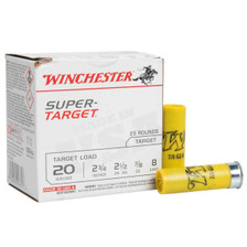 Winchester 20 Gauge Ammunition Target TRGT208 2-3/4" 7/8oz #8 shot 1200 FPS CASE 250 rounds