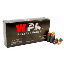 Wolf 45 Auto Ammunition Polyformance 230 Grain Full Metal Jacket CASE 500 rounds