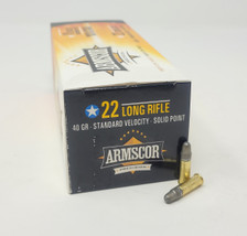 Armscor 22 LR Ammunition ARM50012PH 40 Grain Lead Solid Point 50 Rounds