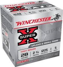 Winchester 28 Gauge Ammunition X28H5 Super-X High Brass 2-3/4" 5 shot 1 oz 1205fps 25 rounds