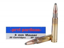 Prvi PPU 8mm Mauser Ammunition PP81 196 Grain Soft Point 20 Rounds