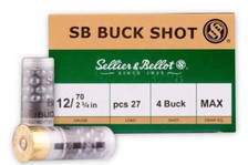 Sellier & Bellot 12 Gauge Ammunition SB12BSB 2-3/4" 4 Buck 1-1/4oz 1190fps 250 Rounds