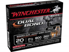 Winchester 20 Gauge Dual Bond Ammunition SSDB20 2-3/4" 260 Grain Jacketed Hollow Point Slug 1800fps 5 rounds