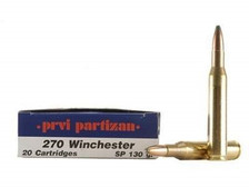 Prvi PPU 270 Win Ammunition PP26 130 Grain Soft Point 20 Rounds