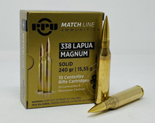Prvi PPU 338 Lapua Mag Ammunition Match PPM338 240 Grain Solid Copper 10 Rounds