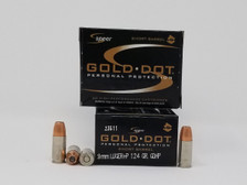 CCI Speer 9mm +P Ammunition Gold Dot 23611 124 Grain 20 Rounds