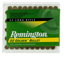 Remington 22 LR Ammunition Golden Bullet 1500 40 Grain Plated Lead Round Nose 100 Rounds