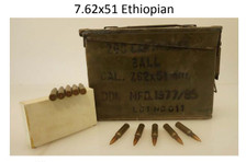 Military Surplus 7.62x51 Ethiopian Ammunition AM2962 145 Grain Full Metal Jacket Lead Core Ammo Can of 280 Rounds