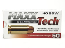 MaxxTech 40 S&W Ammunition PTG940B 180 Grain Full Metal Jacket 50 Rounds