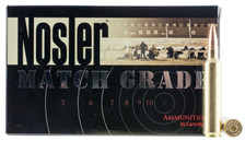 Nosler 28 Nosler Ammunition Match Grade 51287 168 Grain Custom Competition 20 Rounds
