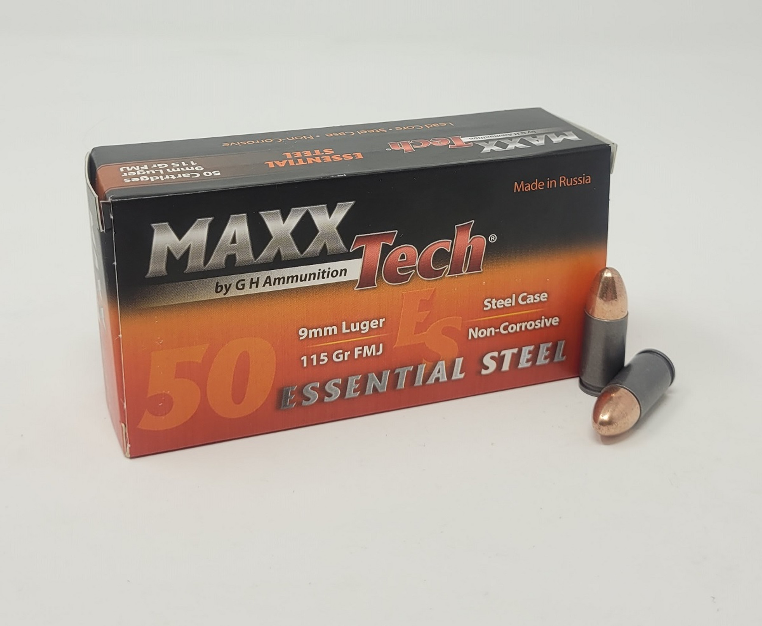 Maxxtech 9mm Ammunition PTGB9MMB 115 Grain Full Metal Jacket 50 rounds