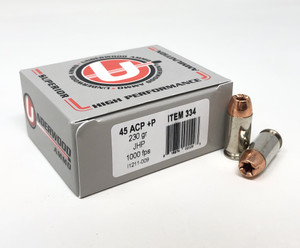 Underwood 45 ACP +P Ammunition 230 Grain Jacketed Hollow Point UW334 20 Rounds