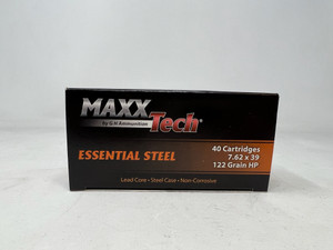 Maxxtech Essential Steel 7.62x39mm Ammunition MTES76212 122 Grain Hollow Point Steel Case 40 Rounds - Free Shipping with Buyer's Club!