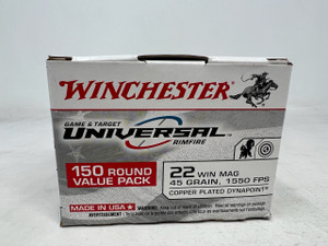 Winchester 22 Win Mag Ammunition U22M150 45 Grain Copper Plated Dynapoint 150 Rounds