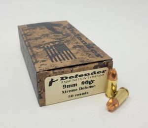 Defender 9mm Ammunition Solid Copper DEF9MM90XD 90 Grain Xtreme Defense 50 Rounds