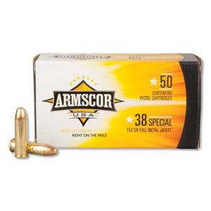 Armscor 38 Special Ammunition 50449 158 Grain Full Metal Jacket PACK of 500 Rounds