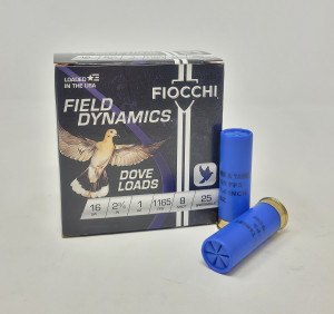 Fiocchi 16 Gauge Ammunition Dove Loads FI16GT8 2-3/4" #8 Shot 1oz 1165fps 25 Rounds