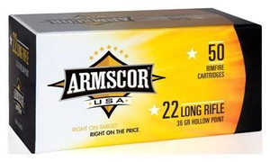 Armscor 22 LR Ammunition ARM22LRHP 36 Grain Plated Hollow Point Brick of 500 Rounds - Free Shipping with Buyer's Club!