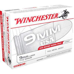 Winchester 9mm Range Pack USA9W 115 gr FMJ 200 rounds
