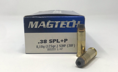 Magtech 38 Special +P Ammunition 38F 125 Grain Semi Jacketed Hollow Point 50 Rounds