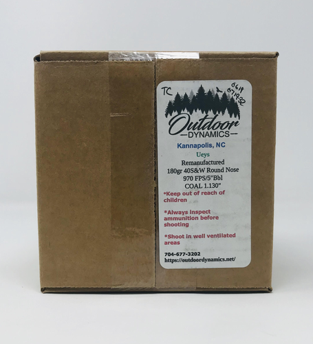 Outdoor Dynamics 40 S&W *REMAN* Ammunition Ueys 180 Grain Round Nose 500 Rounds