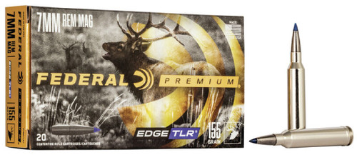 Federal 7mm Rem Mag Ammunition P7RETLR1 Edge TLR 155 Grain Ballistic Tip 20 Rounds