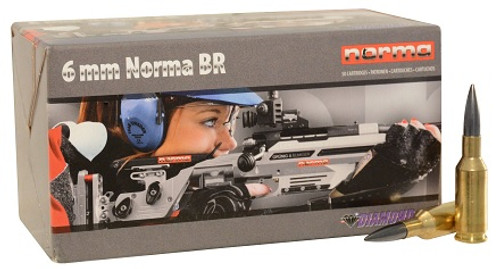 Norma 6mm Norma BR Ammunition 1160162 105 Grain Diamond Line 50 Rounds