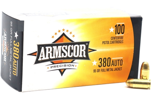 Armscor 380 Auto Ammunition 95 Grain Full Metal Jacket Value Pack Case Of 1200 Rounds