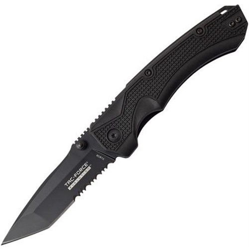 Tac-Force Evolution Black Pointed Tanto Blade Spring Assisted Knife TFEA019TBK