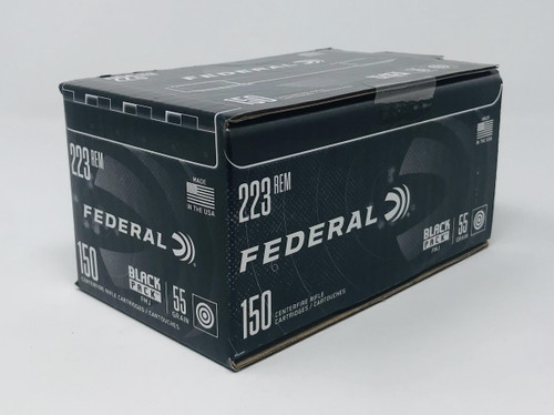 Federal 223 Rem Ammunition Black Pack AE223BF150 55 Gr Full Metal Jacket 150 Rounds