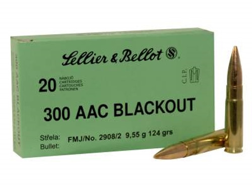 Sellier & Bellot 300 AAC Blackout Ammunition SB300BLKA 124 Grain Full Metal Jacket CASE 1000 rounds