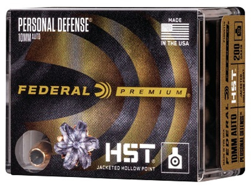 Federal 10mm Ammunition HST P10HST1S 200 Grain Jacketed Hollow Point 20 rounds