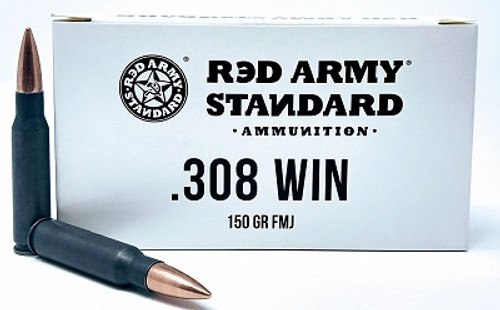 Century Red Army Standard 308 Win Ammunition 150 Grain Full Metal Jacket CASE 500 Rounds