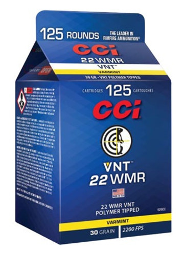 CCI 22 WMR Ammunition 929CC 30 Grain VNT 125 Rounds