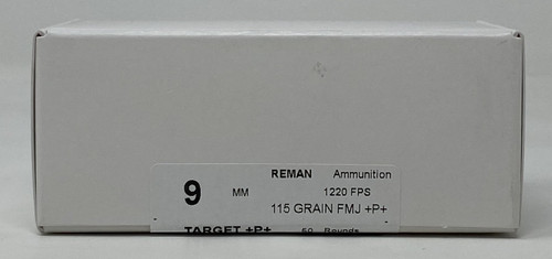 Precision One 9mm Ammunition **Reman** PONE1234 +P+ 115 Grain Full Metal Jacket 50 Rounds